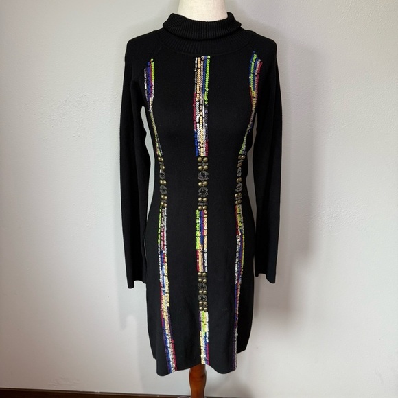 Yuka Dresses & Skirts - YUKA Black Knit Turtleneck Sweater Dress | M